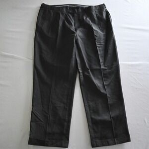 Bespoke Mens 40x30‎ Gray Tattersall Check Pleated Cuffed Dress Pants